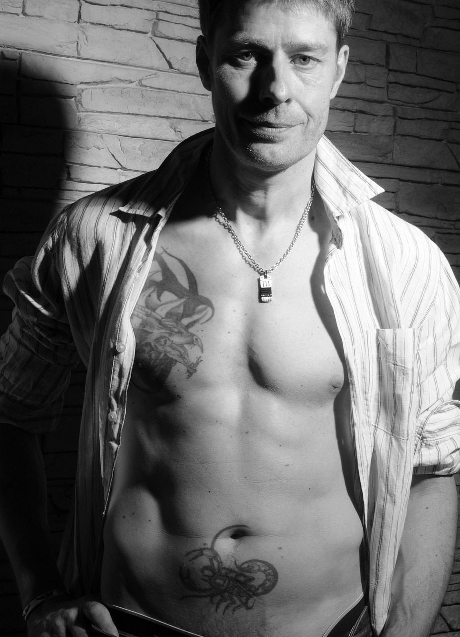 why-choose-us man, muscular, tattooed, tattoos, muscles, section, chest, six pack, pecs, masculine, model, pose, portrait, tattooed man, navel tattoo, nipple tattoo, tattooed torso, chest tattoo, belly tattoo, man with tattoos, man with tattooed torso